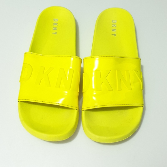 DKNY neon yellow zinna slides size 9 AUS - Picture 11 of 11